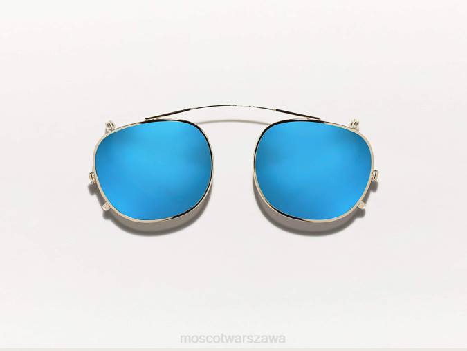 okulary 4TN2672 niebieskie lustro Moscot Cliptosh Gold z lustrem
