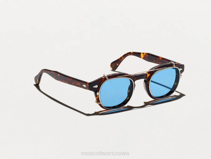 okulary 4TN2735 niebieski gwiazd Moscot Cliptosh Gold z niestandardowymi odcieniami