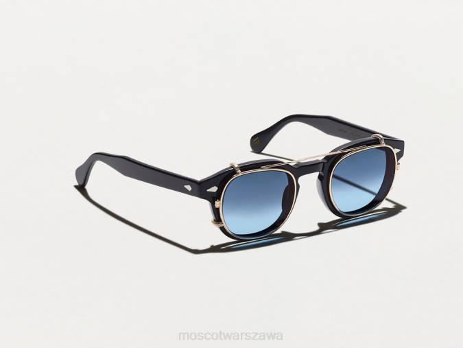 okulary 4TN2737 dżinsowy niebieski Moscot Cliptosh Gold z niestandardowymi odcieniami