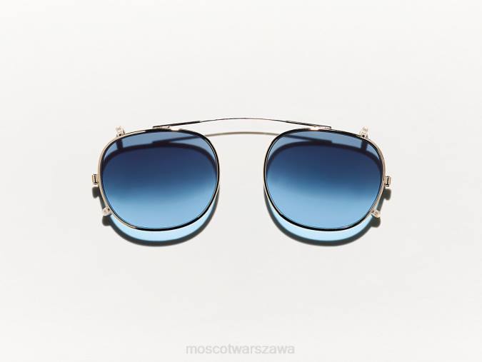okulary 4TN2737 dżinsowy niebieski Moscot Cliptosh Gold z niestandardowymi odcieniami