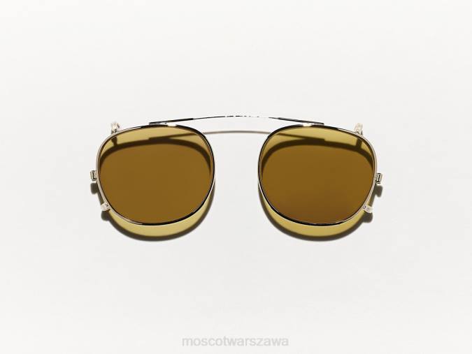 okulary 4TN2741 bursztyn Moscot Cliptosh Gold z niestandardowymi odcieniami