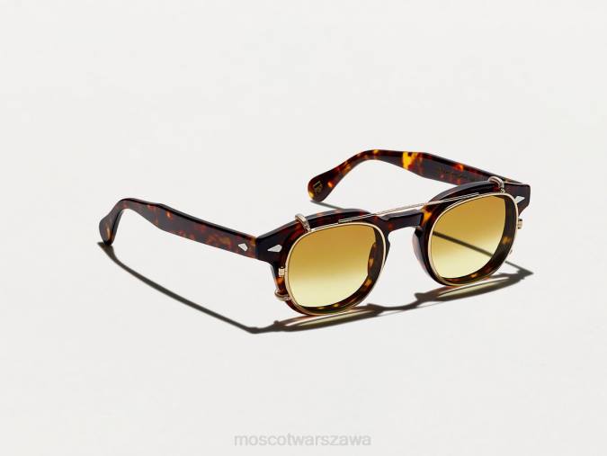 okulary 4TN2746 kasztan blaknie Moscot Cliptosh Gold z niestandardowymi odcieniami