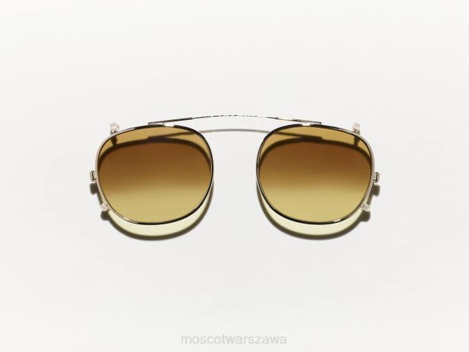 okulary 4TN2746 kasztan blaknie Moscot Cliptosh Gold z niestandardowymi odcieniami