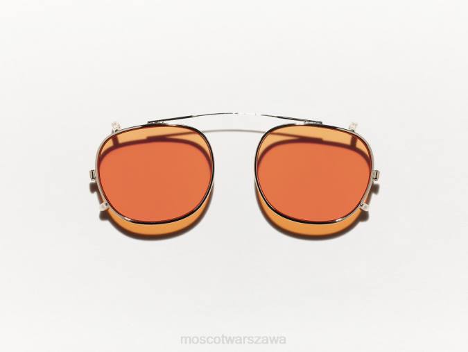 okulary 4TN2753 Woodstockowa pomarańcza Moscot Cliptosh Gold z niestandardowymi odcieniami