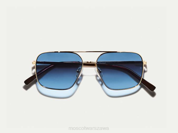 okulary 4TN2779 dżinsowy niebieski Moscot shtarker gold z niestandardowymi odcieniami