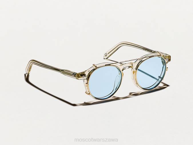 okulary 4TN2805 błękit powietrza Moscot Clipzen Gold z niestandardowymi odcieniami