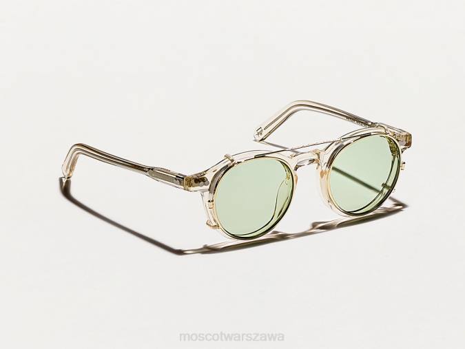 okulary 4TN2807 światło wapienne Moscot Clipzen Gold z niestandardowymi odcieniami