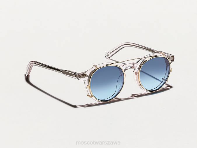 okulary 4TN2809 dżinsowy niebieski Moscot Clipzen Gold z niestandardowymi odcieniami