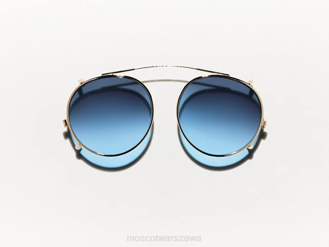 okulary 4TN2809 dżinsowy niebieski Moscot Clipzen Gold z niestandardowymi odcieniami