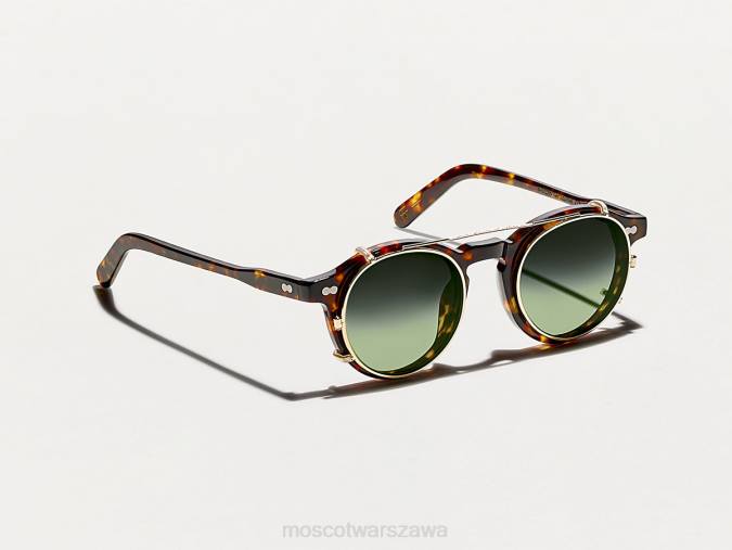 okulary 4TN2814 drewno leśne Moscot Clipzen Gold z niestandardowymi odcieniami