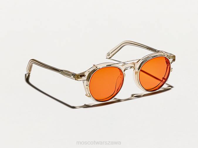 okulary 4TN2817 Woodstockowa pomarańcza Moscot Clipzen Gold z niestandardowymi odcieniami